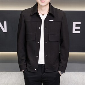 春季夹克男高品质翻领外套型男商务休闲百搭青年外套男N2610-P87图片