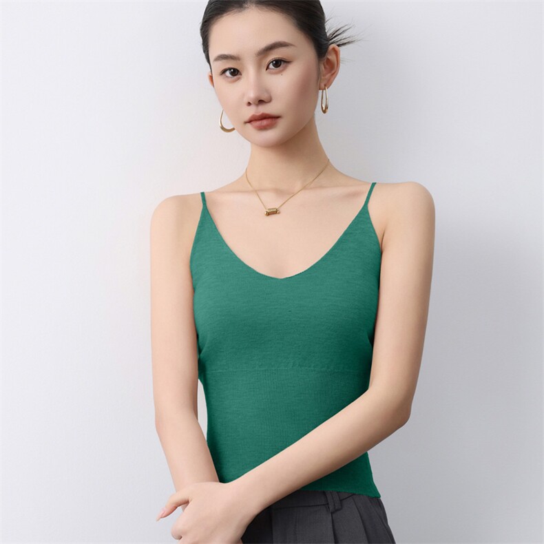 新款羊毛女马甲V领无袖背心短款针织衫,女装背心吊带,庆大羊绒