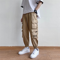 2025夏秋纯棉港风男美式宽松直筒束脚休闲裤工装裤，男装工装外套，星座225-5