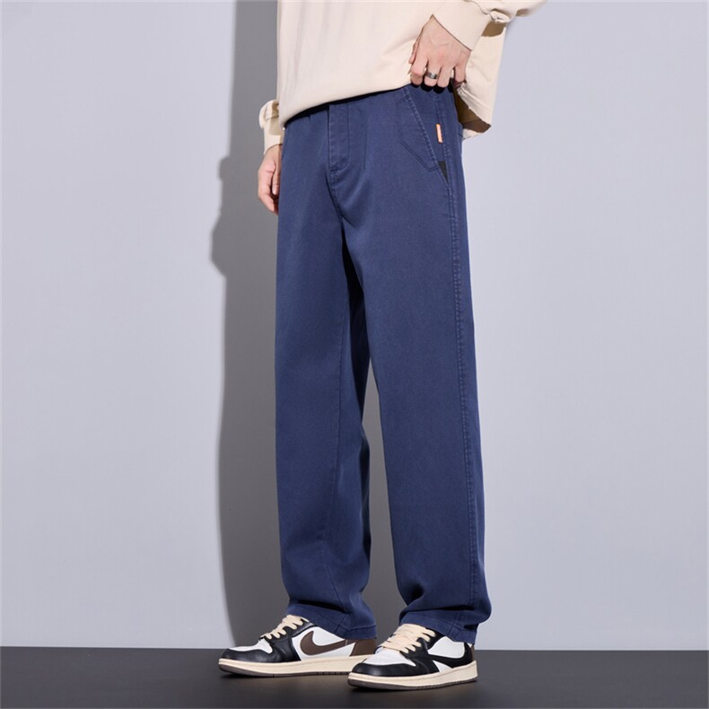 男士纯棉休闲裤春秋潮流长裤百搭修身西裤宽松直筒九分工装裤子，男装西裤，星座505-2（原电商A260-1)