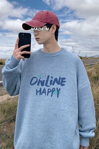 ！2023秋冬新款男士圆领毛衣百搭潮流针织衫简约上衣M320P45,男装针织衫/毛衣,电商B220