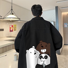 牛仔夹克男大码牛仔外套男茄克NJ77277-P60加绒款-P75，男装夹克，电商A040