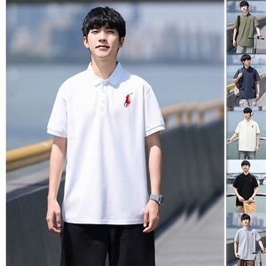 PP02红标小印花男女休闲大码团队服POLO衫T恤学生青少年夏短袖T图片