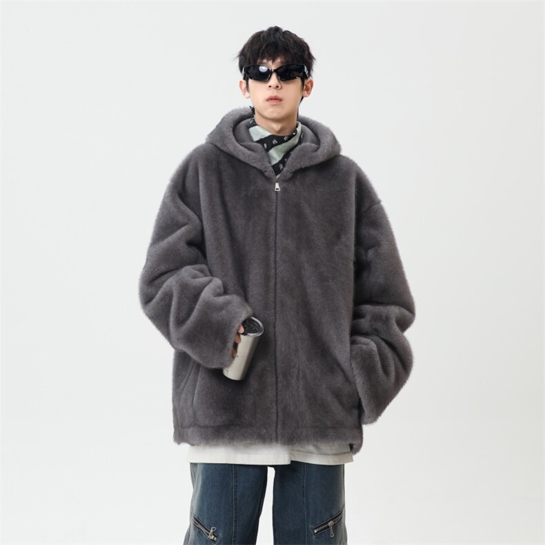 年货款水貂绒连帽棉服男款冬季加厚高级感痞帅獭兔毛外套MY665,男装夹克,星座903-1