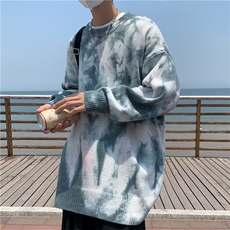 扎染高级感针织衫男vibe美式暗黑做旧高街潮毛衣M9909P30，男装针织衫/毛衣，星座1116-2