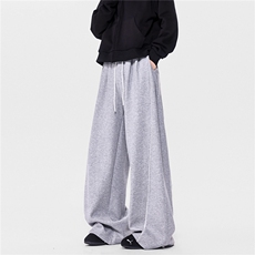 6XL-M蓝色宽松显瘦百搭运动裤男阔腿拖地裤裤子K9186-P45，女装休闲裤，电商D206-1