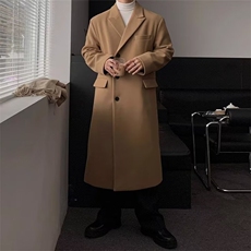 档口现货高级感男士毛呢大衣长款过膝棉服冬季加厚韩版宽松棉衣夹，男装棉衣，星座218-1（原230）