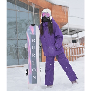 冬季防风防水滑雪服男女大码单板中性风套装HF58+K1002J加绒-P235图片