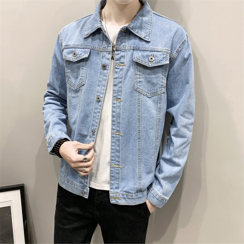Jk609-p48 M-5XL 现货M-5XL砖墙牛仔夹克肥仔量足图片