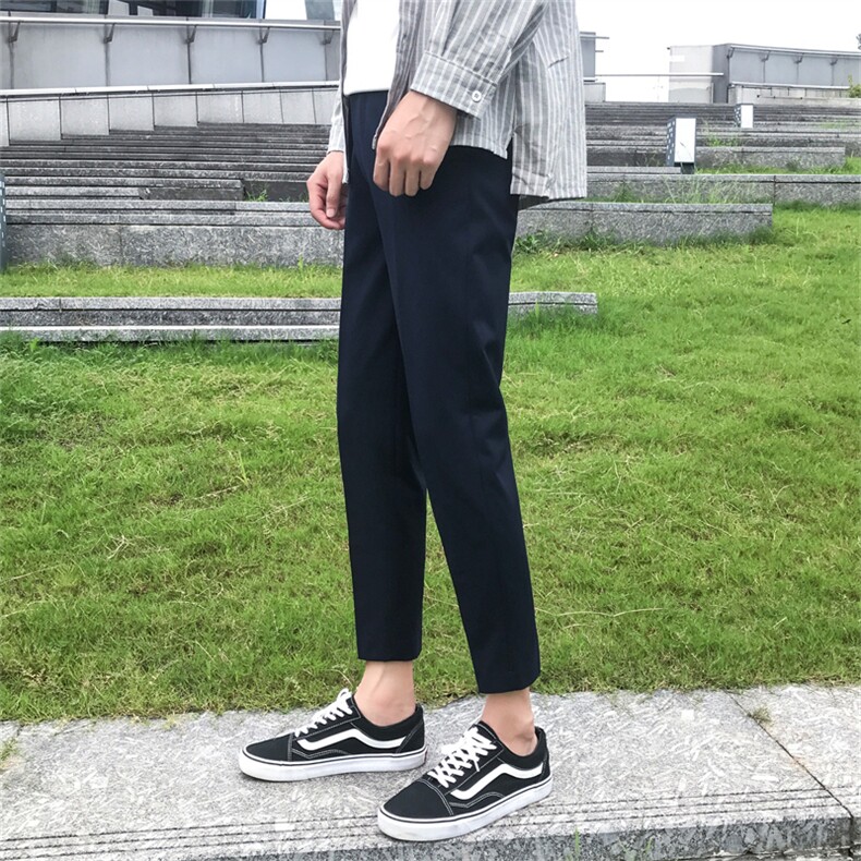 裤子男秋冬加绒加厚九分小西裤男士修身垂感西装裤休闲长裤宽松潮,男装西裤,星座505-2（原电商A260-1)