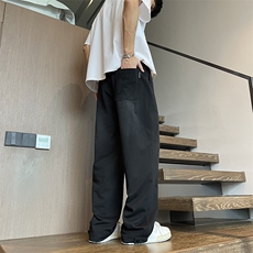 2025春季新款垂感休闲裤男宽松直筒卫裤九分裤纯色百搭K222P55，男装休闲裤，电商B278