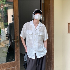 特P40无差价夏季新款潮流设计休闲短袖衬衫-HC2279港风，男装衬衫，电商A003