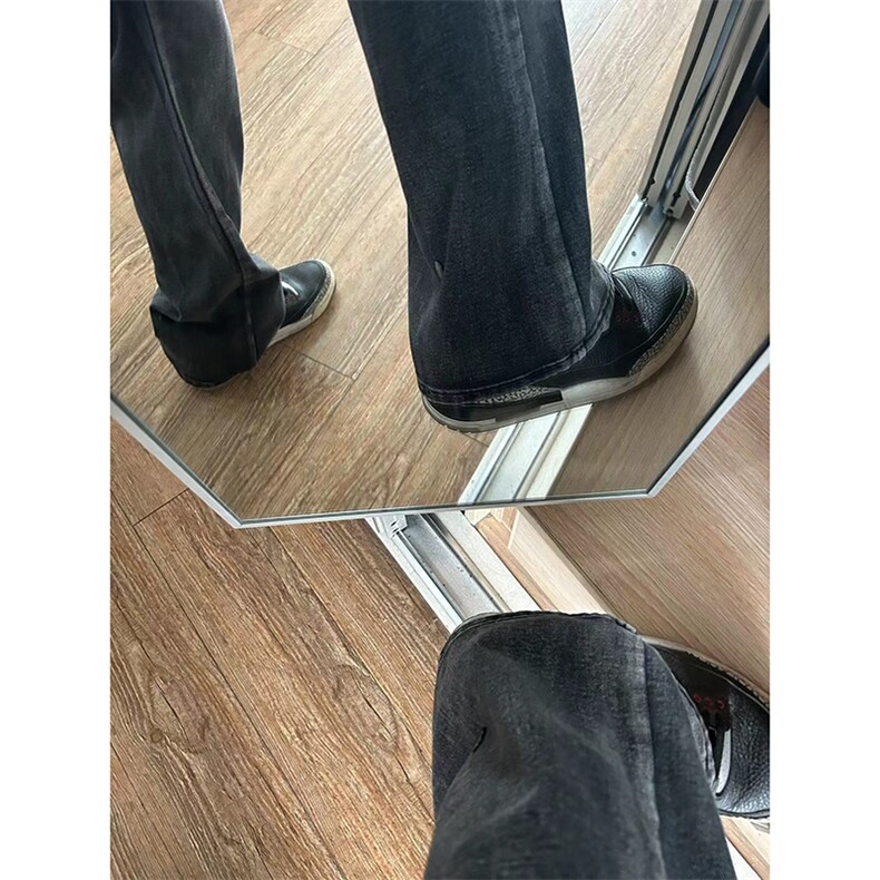 B221美式ins高街暗黑小众铆钉个性拼接牛仔裤LK23141-P65控88,男装牛仔裤,电商B221