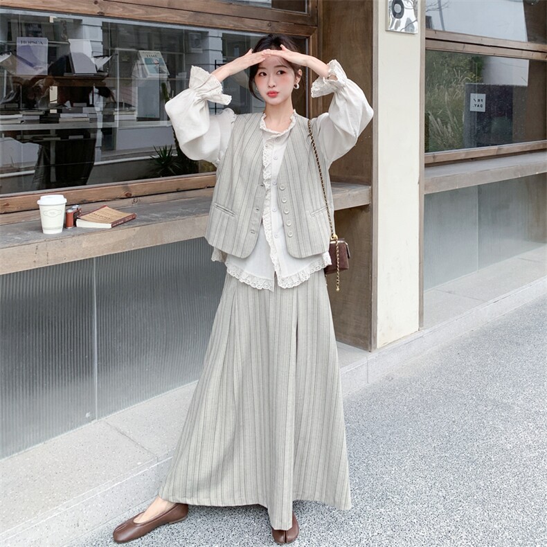 宫廷三件套马甲十衬衣十裙子三件套套裙2C267-118-P205-K295,女装套装/套裙,茵姿媚