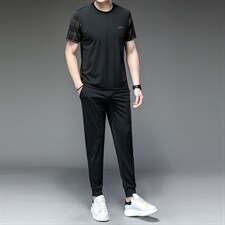 运动套装男秋冬季长袖套装男休闲长裤两件套弹力速干透气宽松，男装休闲套装，电商B212（原钱塘6029）