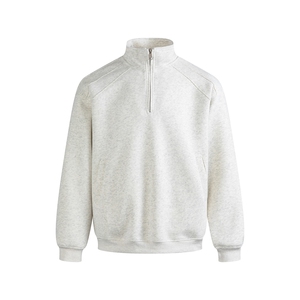 抖音得物品质二开 26春装美式高阶结构半拉链立领卫衣外套W91图片