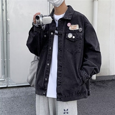 牛仔外套男士春秋新款做旧复古水洗休闲宽松工装夹克上衣JK3323，男装夹克，星座1116A-1（原606A）