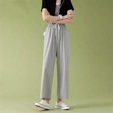 夏季新款中性直筒宽松九分裤潮流冰爽休闲裤2023年2025-特批20,女装休闲裤,星座718-1