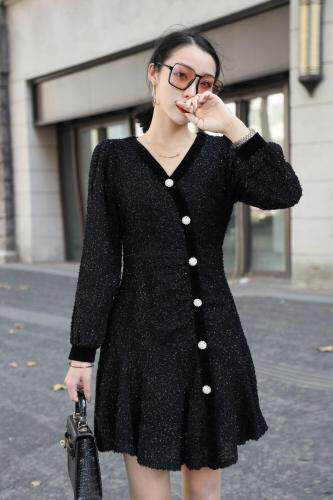 【现货】小香风木耳边连衣裙，女装连衣裙，艾丹迪蔓