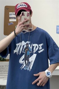 港风夏季t恤男潮流时尚印花t恤男A210-A8366-P32图片