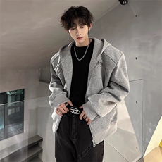 1506A/GF360/P72开衫卫衣男高级感痞帅连帽衫1，男装卫衣，星座1506A