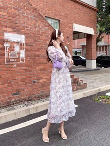 甜美优雅花连衣裙图片