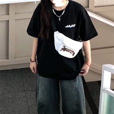 万针全刺绣工艺抖音得物高品质260克重磅纯棉双纱美式高街短袖T恤，男装T恤，电商A486