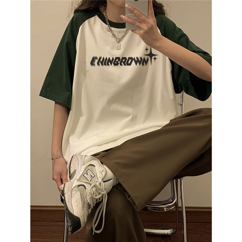 1中性大码M-5XL插肩袖设计情侣女美式潮短袖T恤男DT8794P35控49,男装T恤,星座226-2
