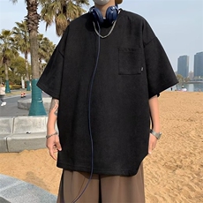 2023春夏季新款男休闲圆领短袖鹿皮绒T恤F241P28，男装T恤，星座1116-2