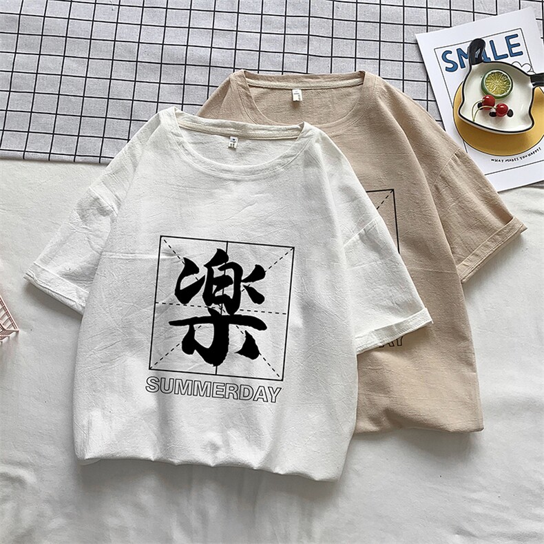 YT26197-P30亚麻短袖t恤男大码五分袖男宽松七分袖港风摆拍,男装T恤,电商A040
