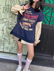 韩版字母马甲卫衣图片