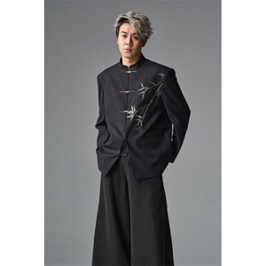 W9277-P63 网图现货 春季新款新中式立领西服结婚垫肩风外套图片