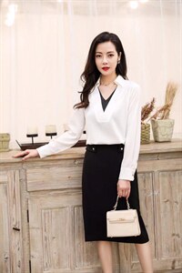 缎面假两件小衫图片