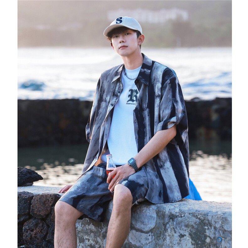 1短衬CS77033特P25DK77055特P18无差价套装TZ77066特P43大码M-5XL，男装休闲套装，星座226-2