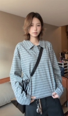 图POLO领德绒设计感格子冬季打底衫男女长袖T恤P38，男装T恤，电商C306-1