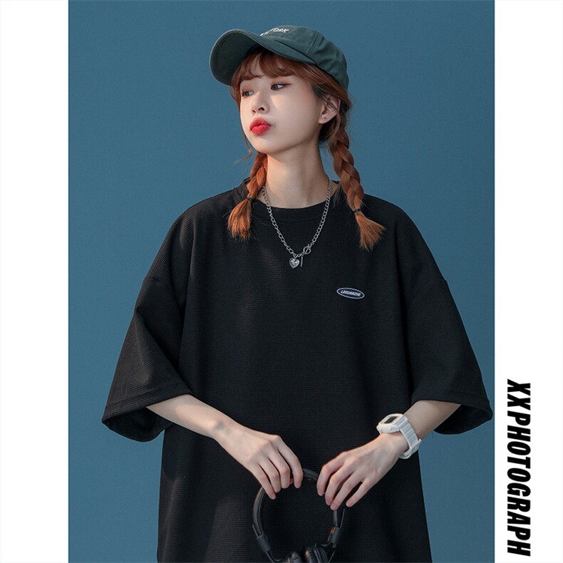 2024夏季新款中性风大码七色华夫格短袖T恤M-5XHT22177-特P15，男装T恤，电商A022