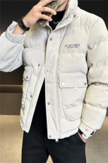 冬季新款男士棉衣PU皮棉袄立领条纹，男装棉衣，星座414（原B263）