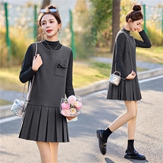 时尚气质百褶裙套装女2026年春新款优雅大气亮片背心连衣裙二件套，女装套装/套裙，流量+