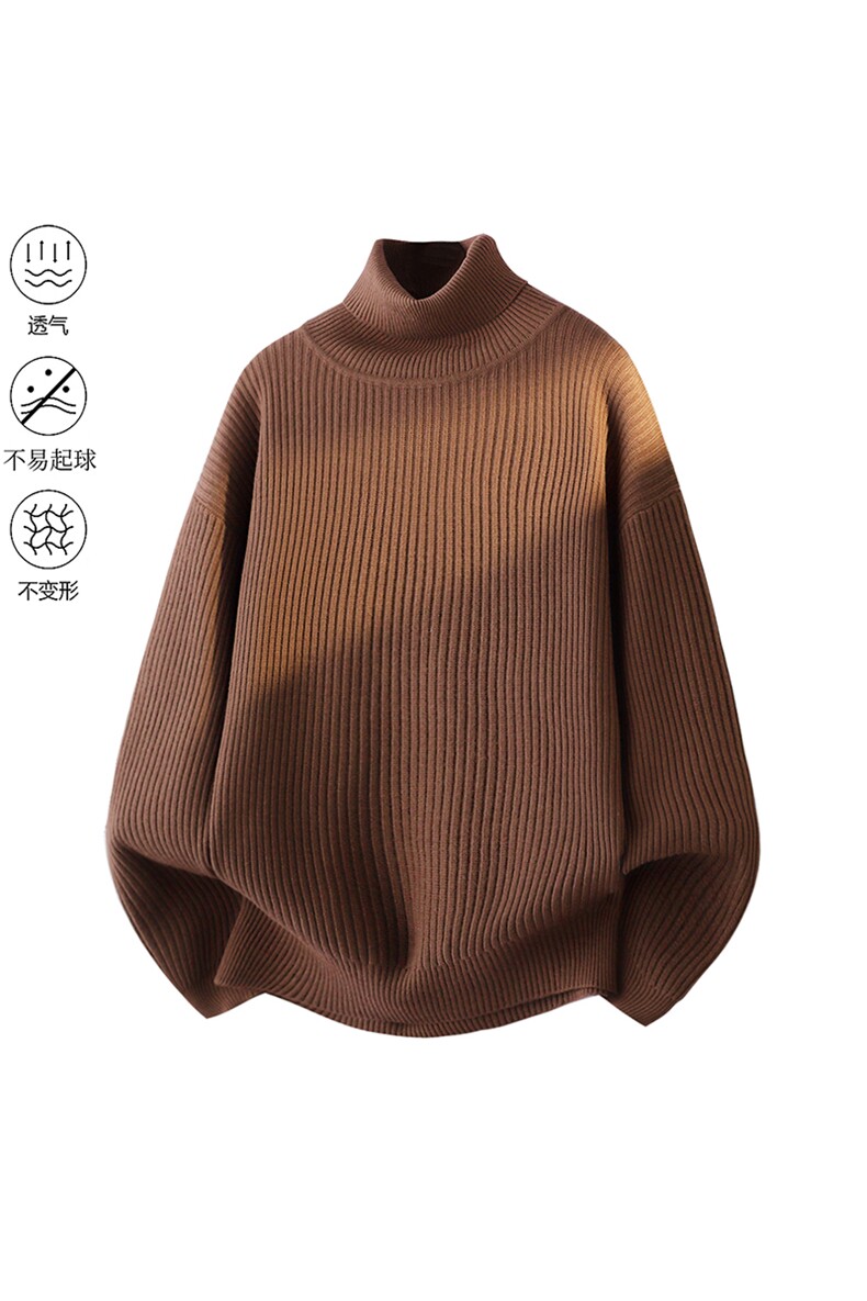 高品质City秋冬加厚设计感纯色街头高领针织毛衣2025MZ86-P48,男装针织衫/毛衣,星座610B-1