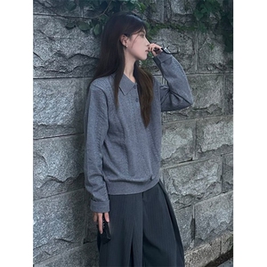 日系潮流气质原宿慵懒时尚麦穗提花P0l0针织衫文艺简约 MP02图片