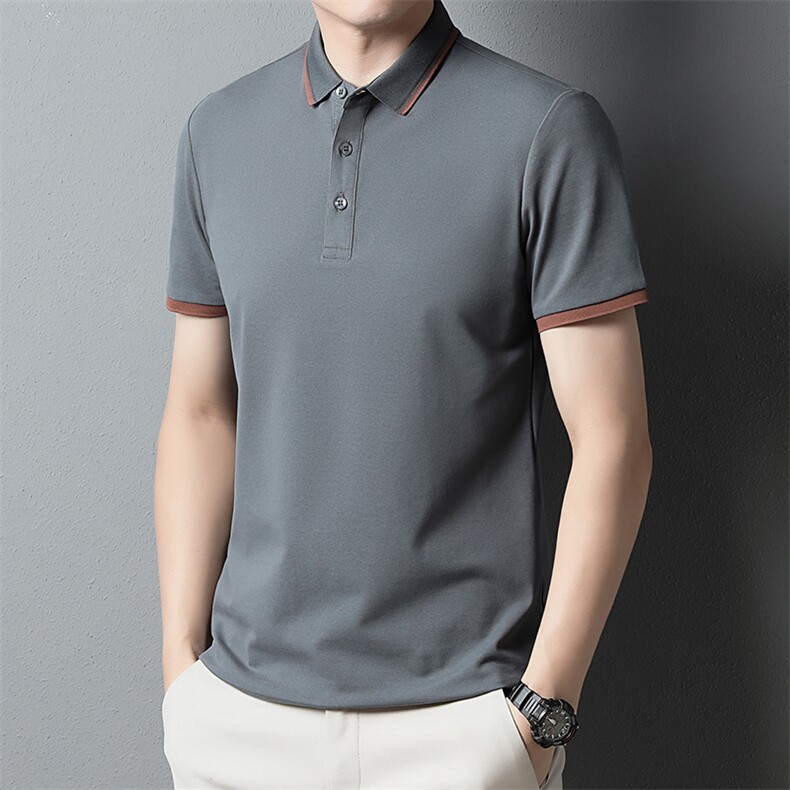 2023夏季新款短袖t恤男士半袖保罗polo衫纯色翻领体恤修身上衣服T,男装T恤,电商B212（原钱塘6029）