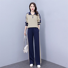 时尚春季女装休闲运动套装显瘦宽松舒适两件套百搭潮流设计，女装套装/套裙，凝聚力