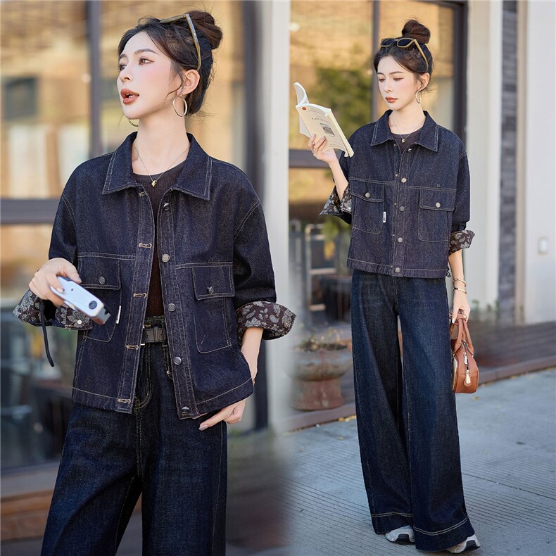 现货！！！2025年秋季全新时尚洋气休闲牛仔外套9510，女装短外套，红依佳