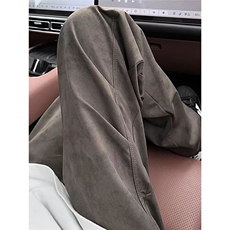 暗纹褶皱弯刀微喇裤男秋季美式vintage复古阔腿裤情侣窄版长裤子，男装工装外套，星座1013-5