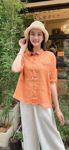 纯苎连衣裙小衫裤子裙子衬衣 时尚风 风淑女风休闲风,女装连衣裙,川哲