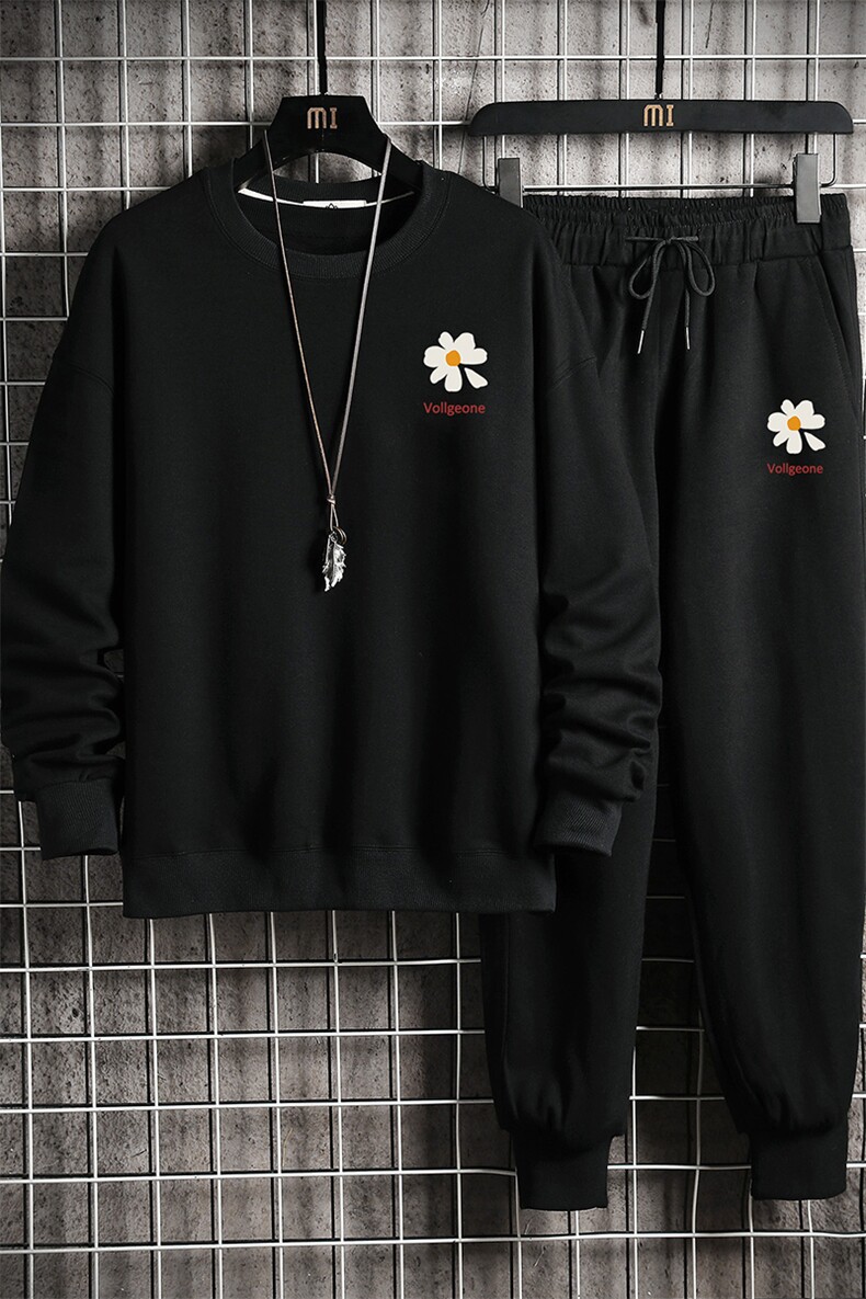 TY7059-P75圆领卫衣套装男运动套装两件套长袖运动服网格挂拍,男装休闲套装,电商A040A