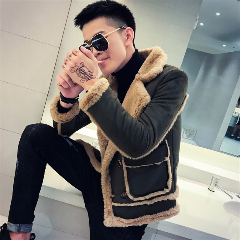 社会风20秋冬修身纯色皮毛一体棉衣B297-903-P150图片