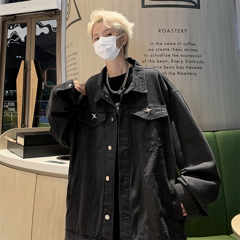 美式牛仔夹克外套男新款春秋季宽松ins潮牌高街情侣上衣CH08-P65,男装夹克,星座1008