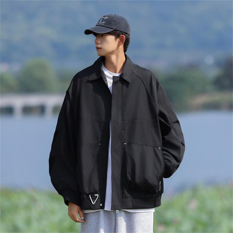 港风秋款男夹克衫三角形铁架宽松休闲外套JK433P60,男装夹克,星座1013-1