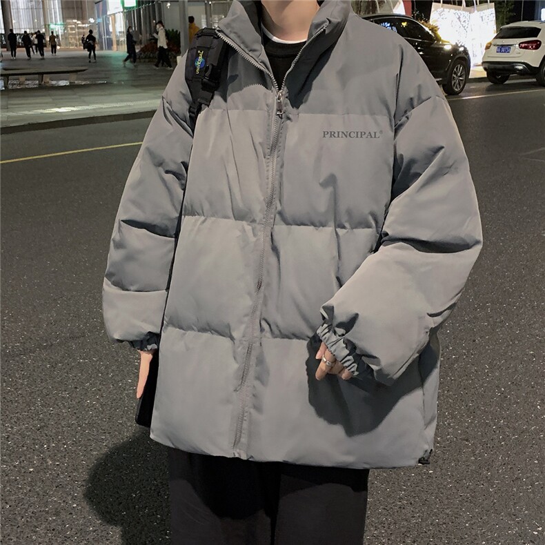 港风夜景冬款字母印花休闲立领棉服外套A247-MY2024特批65控98,男装棉衣,电商A247
